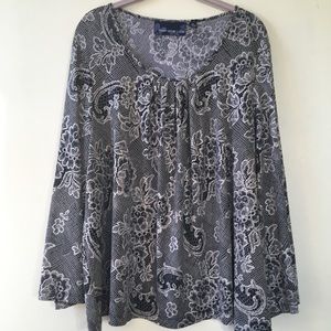 Susan Graver Style Flowers and Lace top-2X.